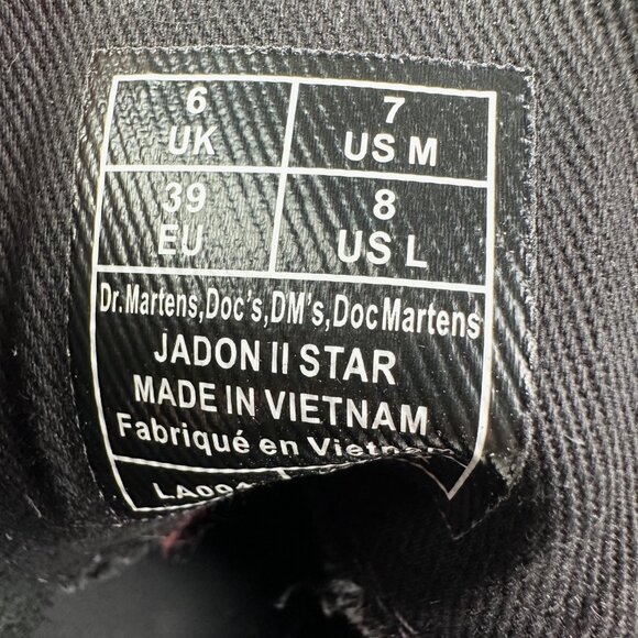 Dr Martens Jadon II Boot Neon Star Leather Platform Boots Black Pink Women's 8 - Picture 4 of 6